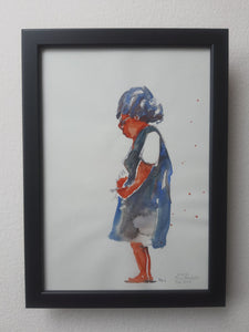 Pw048 Original A4 size Watercolor of people