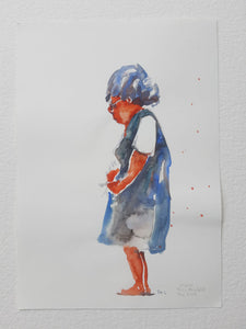 Pw048 Original A4 size Watercolor of people