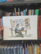Dj00281 Original drawing Working in library