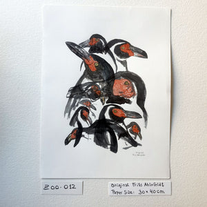 ZOO-012 Original penguin watercolor