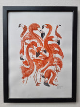 Load image into Gallery viewer, ZOO-017 Original flamingos watercolor