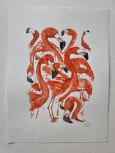 Load image into Gallery viewer, ZOO-017 Original flamingos watercolor