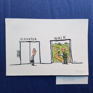 Original Di01349 Elevator or nature walk illustration