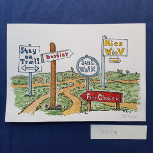 Original Di01375 Trail signs illustration