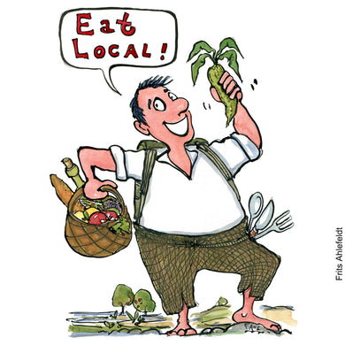 Di00014 Eat local man illustration