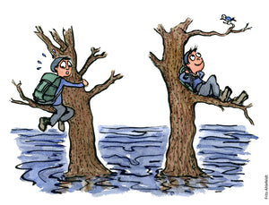 Di00039 download flooded hiker in tree mindset illustration
