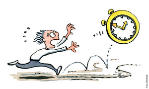 Di00051 running after clock illustration