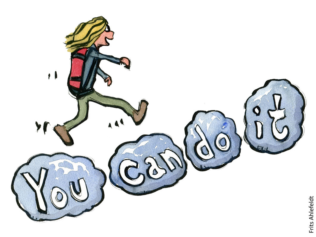 Di00053 you can do it cloud hiker illustration