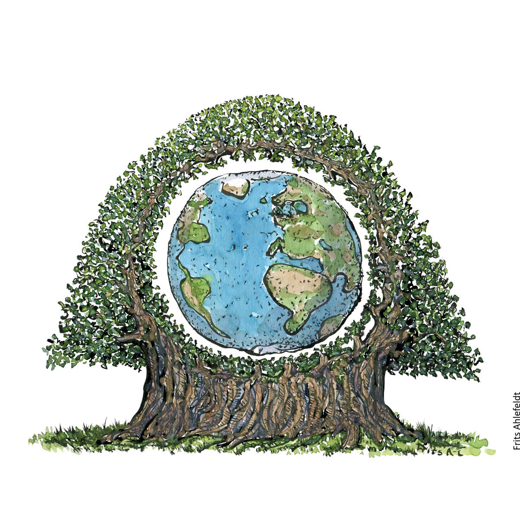 Di00090 download Earth in tree illustration