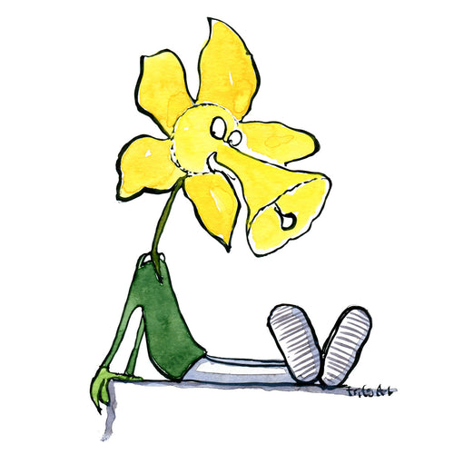 Di00108 download man daffodil illustration
