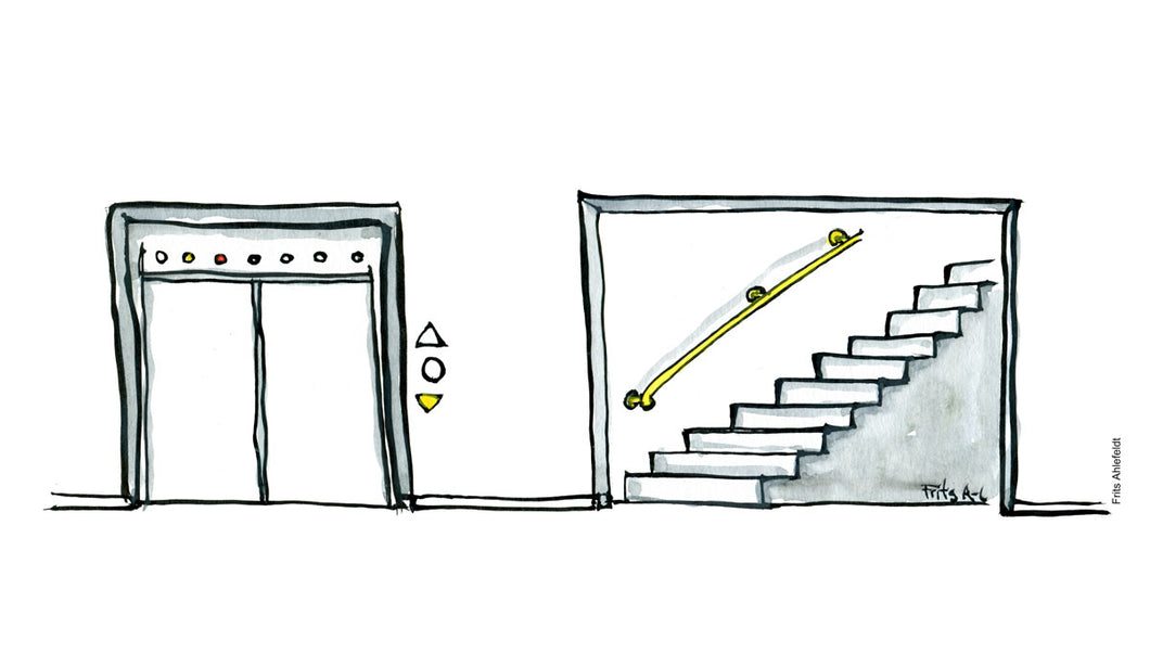 Di00133 download elevator vs stairway illustration
