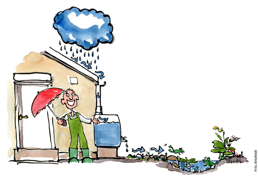 Di00195 download rain water house illustration
