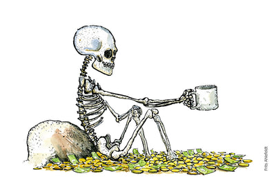 Di00209 download skeleton beg in heap of money illustration