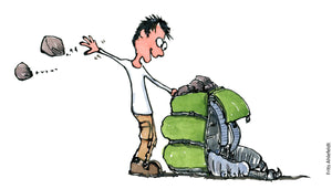 Di00212 download Rocks in backpack hiker illustration