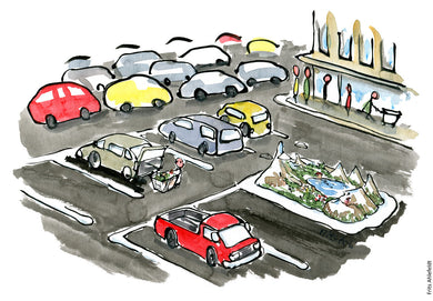 Di00226 download tiny park on parking space  illustration