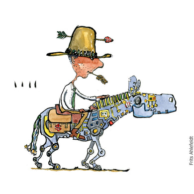 Di00232 download Cowboy on digital horse illustration