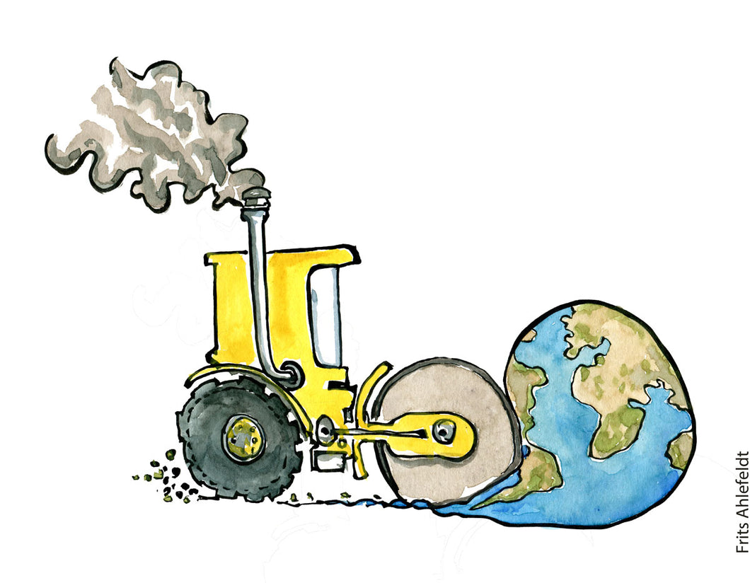 Di00236 download Flat Earth steamroller illustration