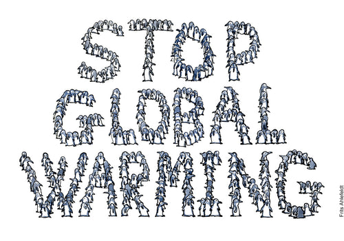 Di00239 download Penguins spell stop global warming illustration