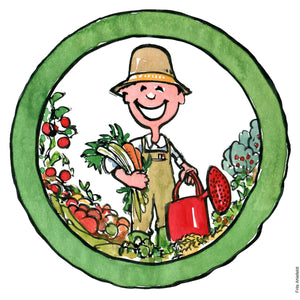 Di00249 download Gardener and green food circle illustration