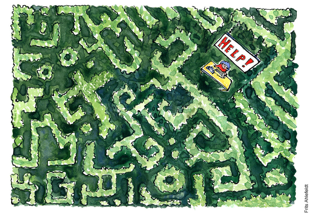 Di00255 download Nature maze help desk illustration