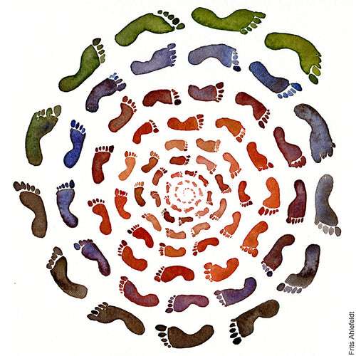 Di00265 download Spiral of footsteps illustration