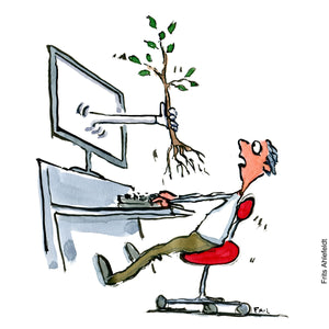 Di00288 download planting tree out of laptop illustration