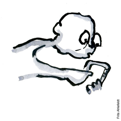 Di00310 download Grey phone man illustration