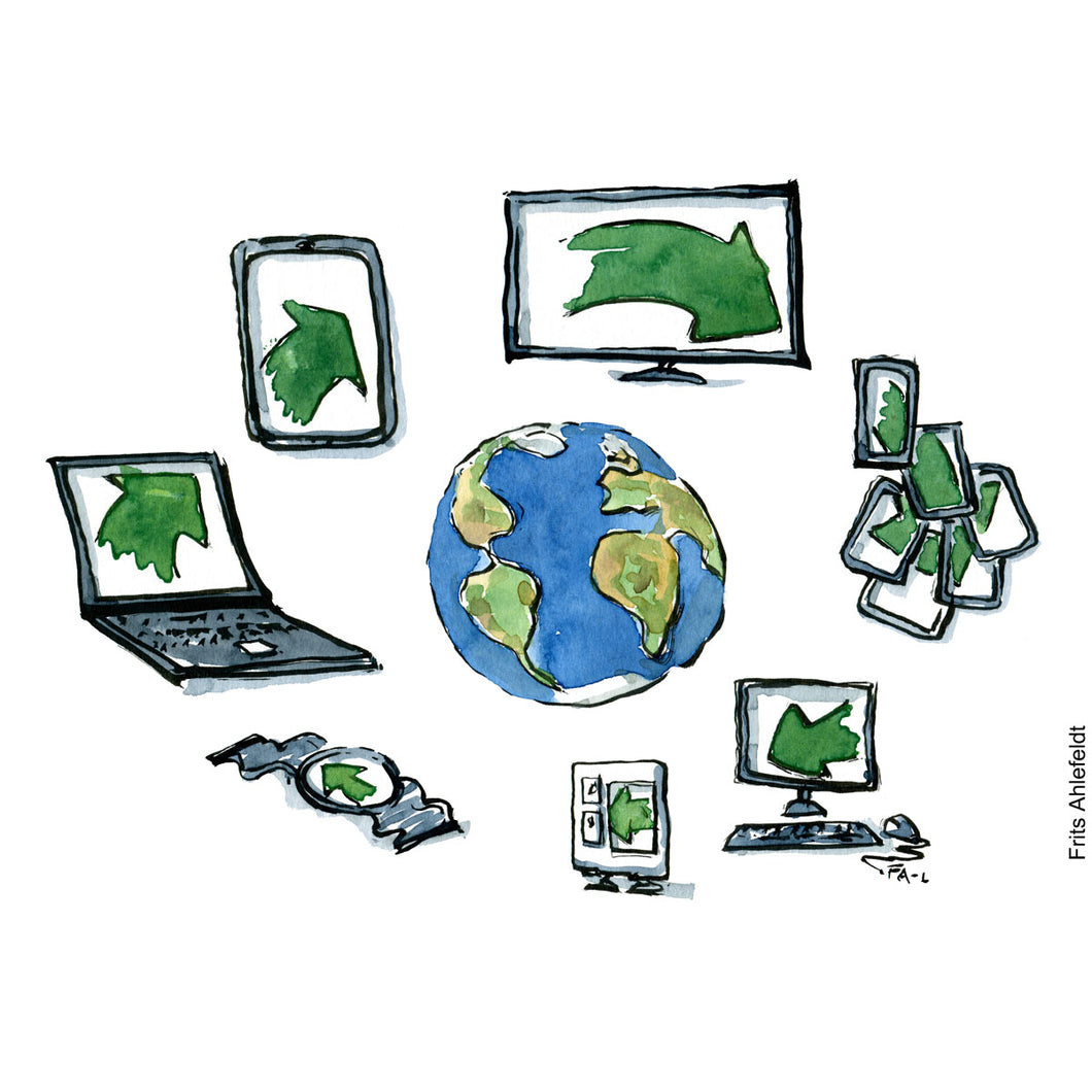 Di00316 download Green energy online circle illustration