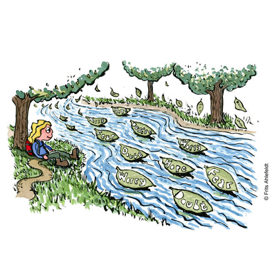 Di00339 download Floating leaves meditation illustration