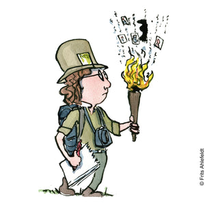 Di00341 download Journalist with torch illustration