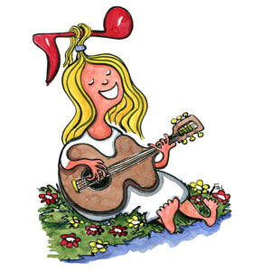 Music girl illustration by Frits Ahlefeldt