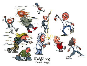 Walking styles illustration by Frits Ahlefeldt