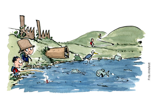 Di00743 download Fishing by factory story 4 illustration