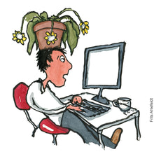Load image into Gallery viewer, Original Di01348 Plant pot on head illustration