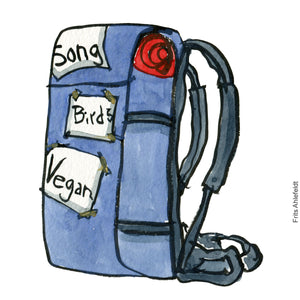 Di01354 Backpack with signs illustration