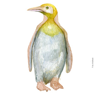 Dw00457 Original Yellow King penguin watercolor