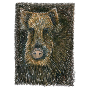 Dw00543 Original Watercolor of Wild boar
