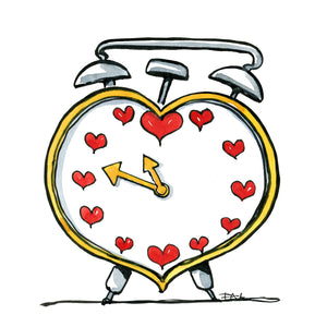 The Love heart alarm Clock illustration by Frits Ahlefeldt