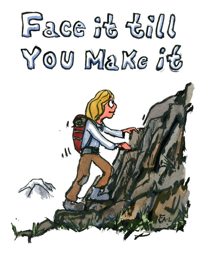Face it till you make it, the illustration by Frits Ahlefeldt