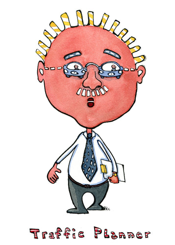 cartoon illustration of city planner