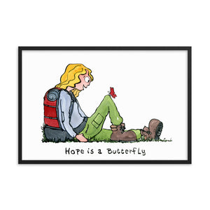 Hope is a butterfly illustration Framed Art print