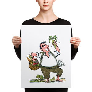 Man eating vegetables Canvas Print