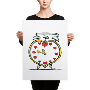 Love Alarm clock Canvas print
