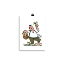 Load image into Gallery viewer, Man eating vegetables illustration Art Print