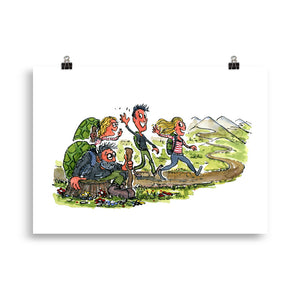 Meeting yourself on the trail illustration Art Print
