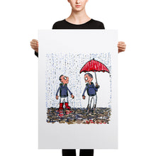 Load image into Gallery viewer, The Boots vs Umbrella illustration Canvas print