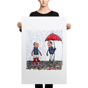 The Boots vs Umbrella illustration Canvas print