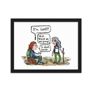 Lost Hiker Girl Framed art print