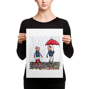 The Boots vs Umbrella illustration Canvas print