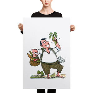 Man eating vegetables Canvas Print